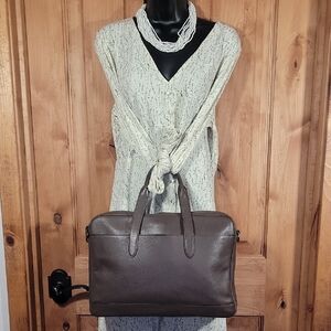 Coach Hamilton Brown Pebbled Leather Briefcase